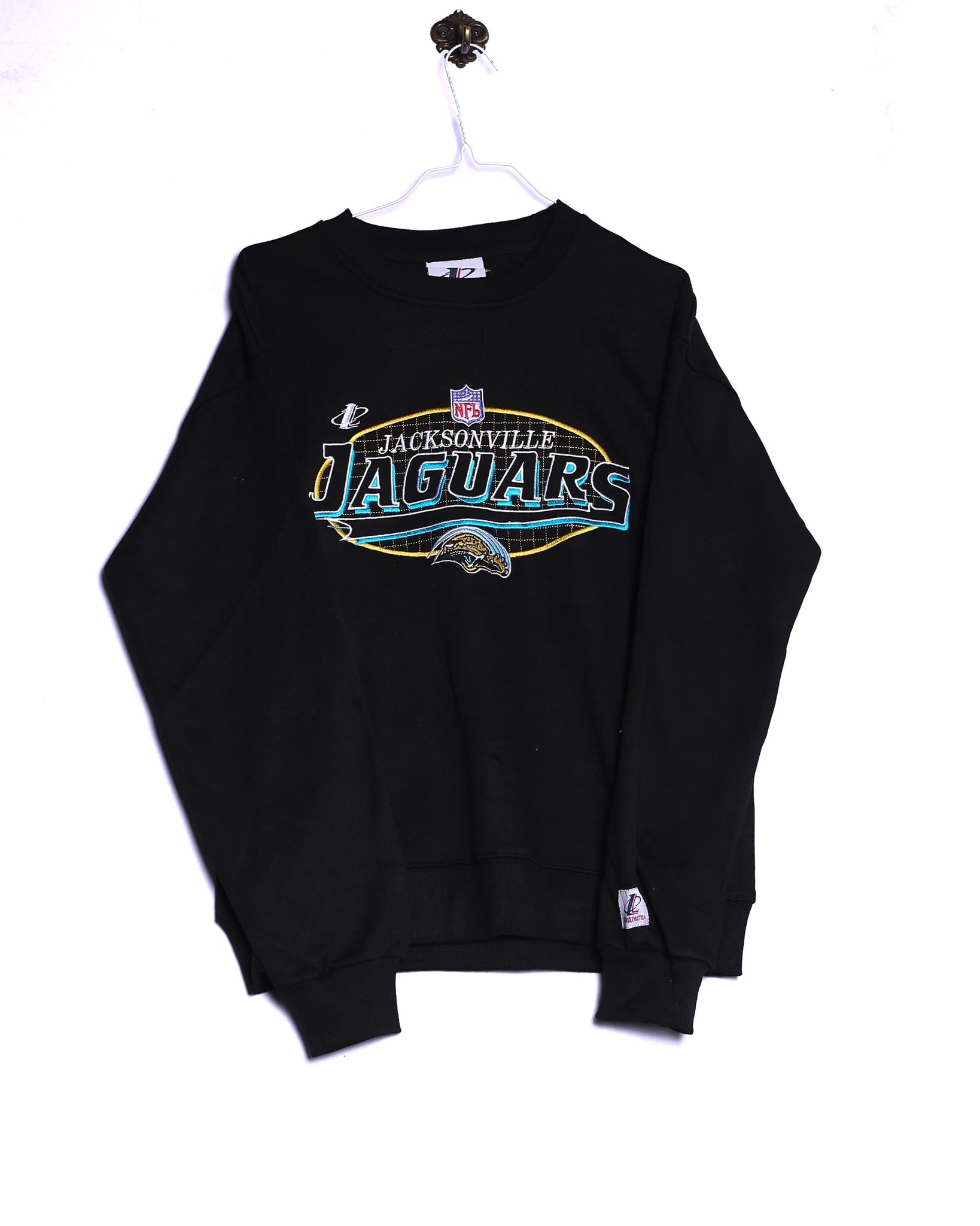Vintage Logo Athletic Sweatshirt Jacksonville Jaguards Stick Schwarz Vorderseite