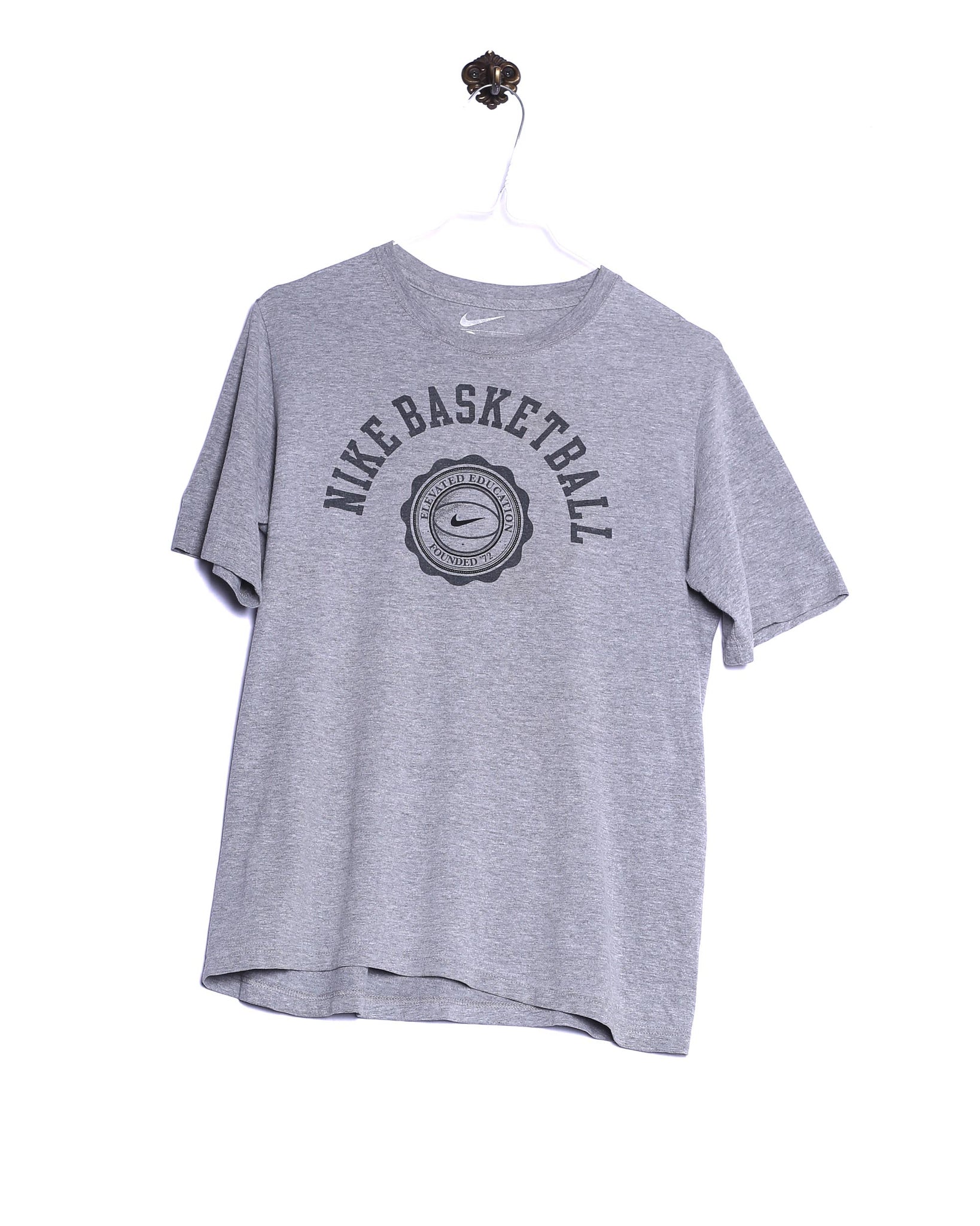 Vintage Nike T-Shirt Basketball Print Grau Vorderseite