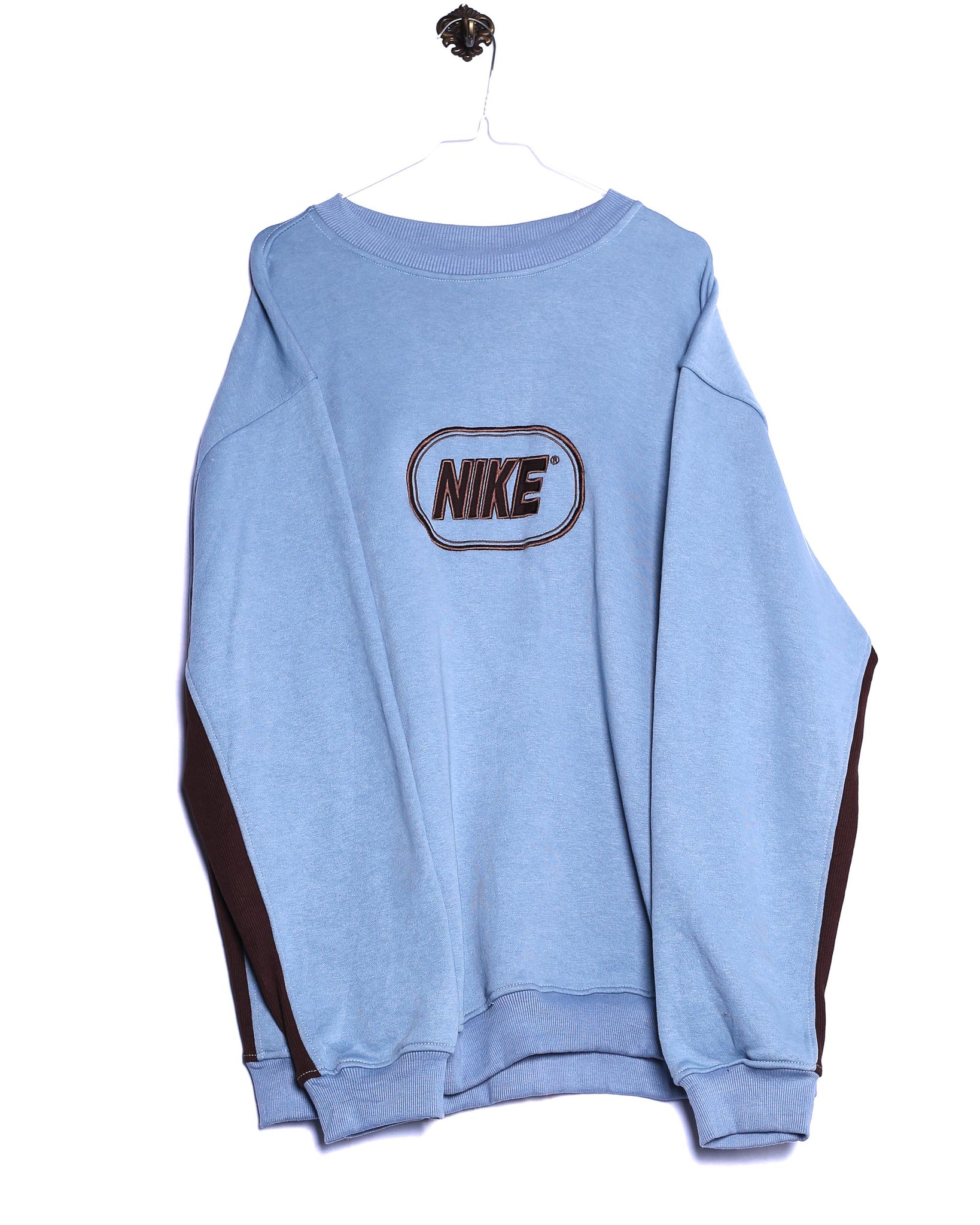 Vintage Nike Sweatshirt Logo Stick Blau Vorderseite