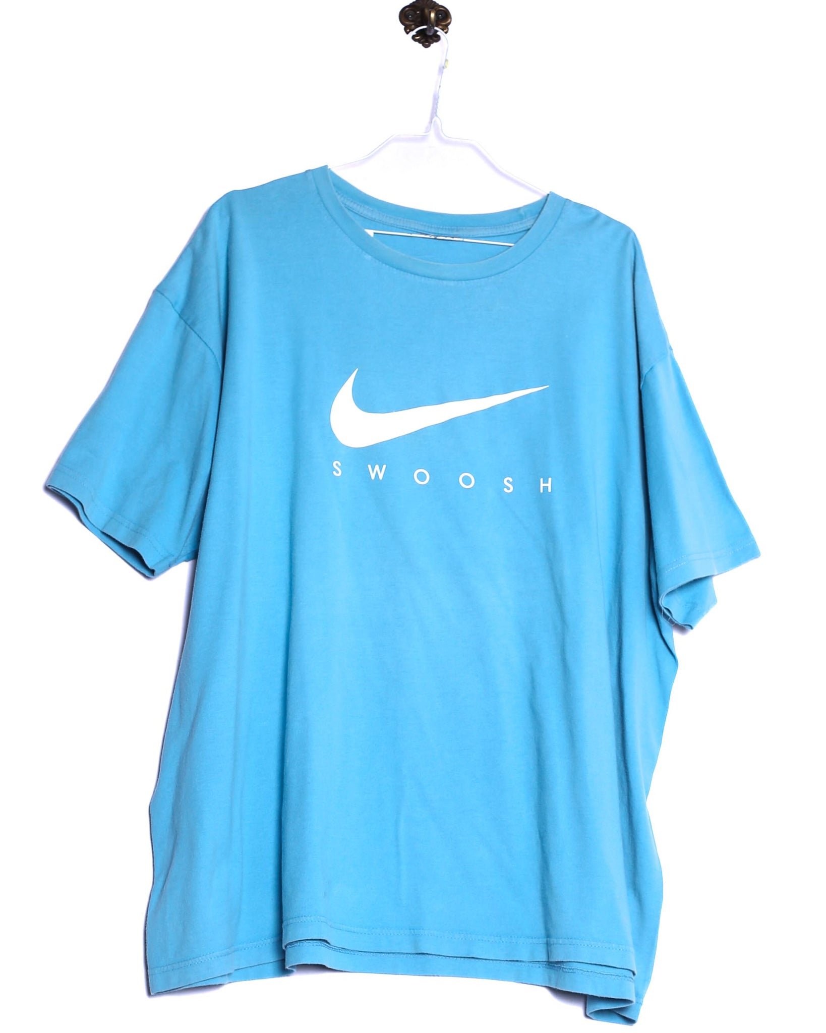 Vintage Nike T-Shirt Swoosh Print Blau Vorderseite