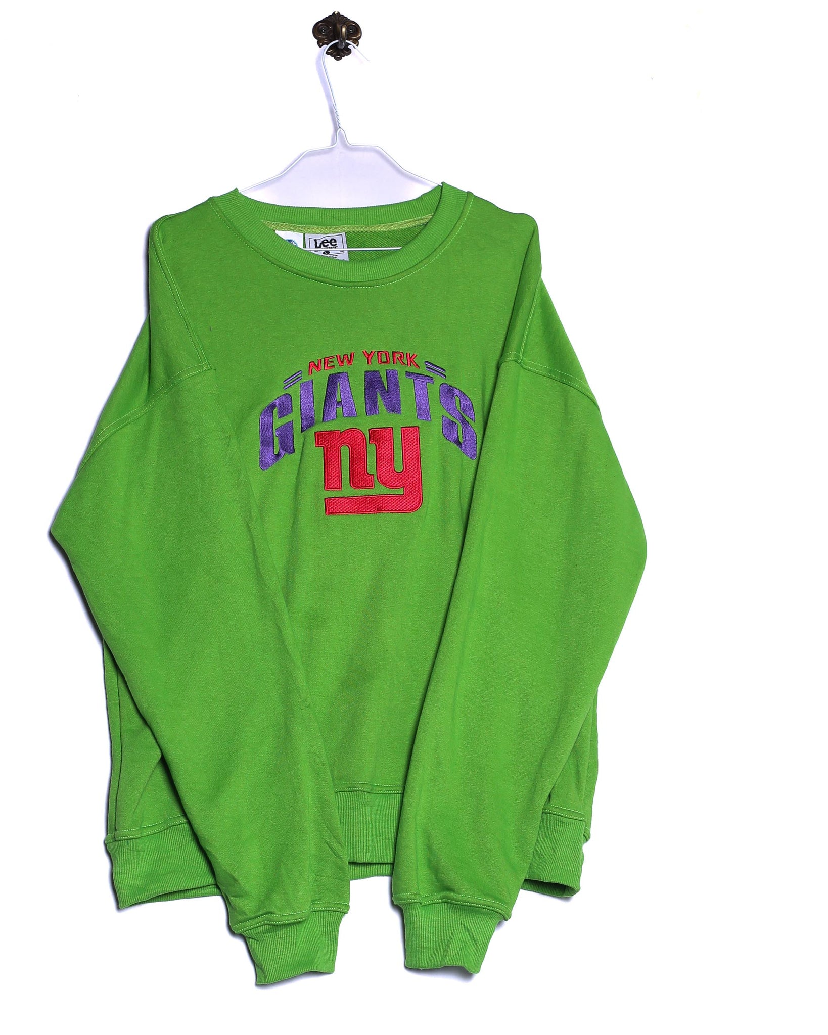 Vintage Lee Sport Sweatshirt New York Giants ny Stick Gruen Vorderseite