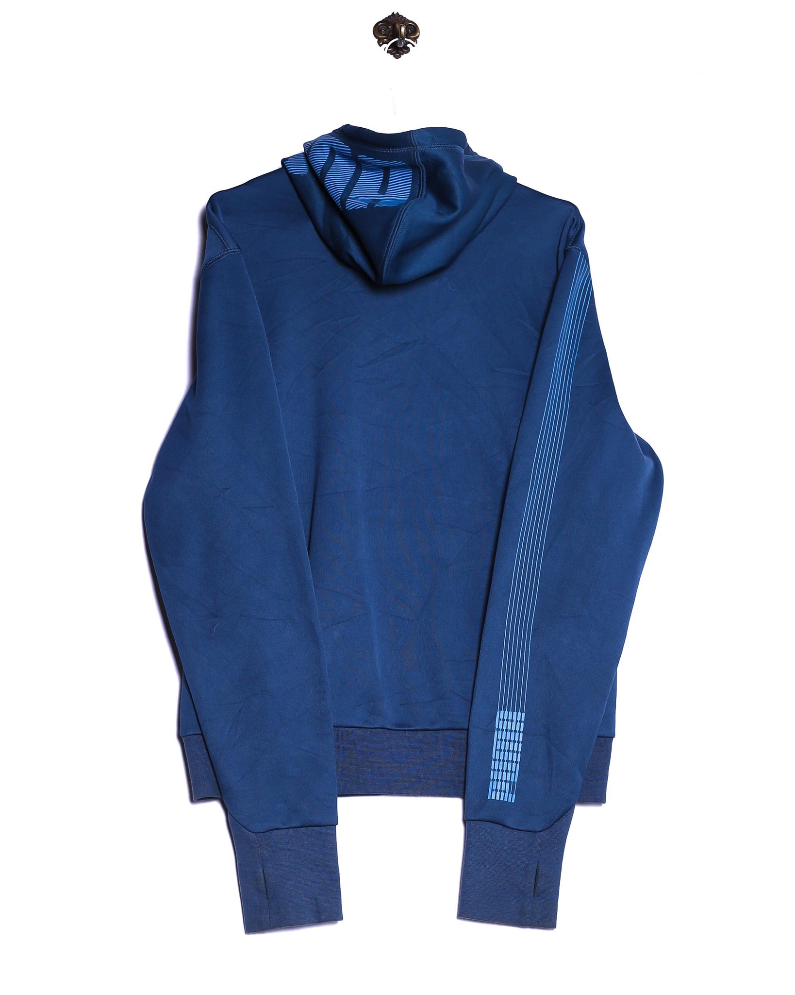 Vintage Puma Hoodie Kapuzenpullover Sportswear Blau Stick Blau Rückseite