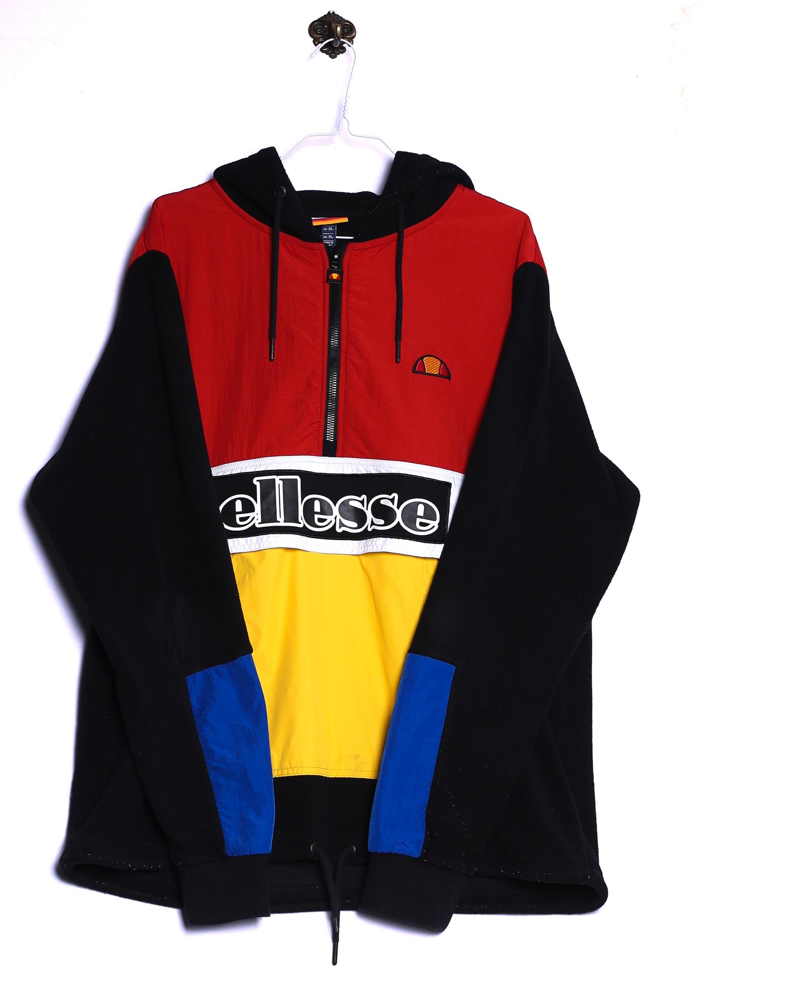 Windbreaker Colorblock Stick Schwarz Rot Gelb ellesse Zeitgeist