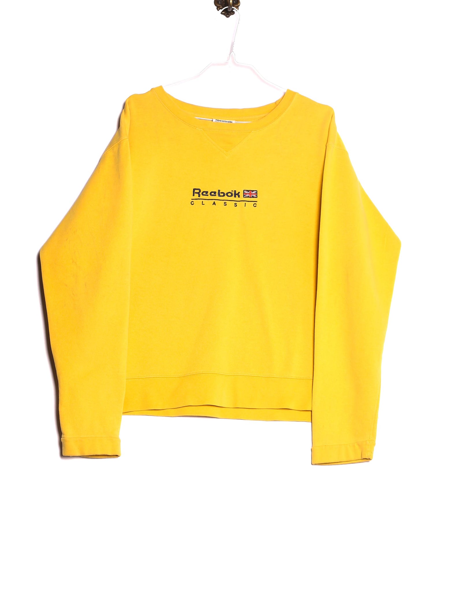 Vintage Reebok Sweatshirt Classic Stick Gelb Vorderseite