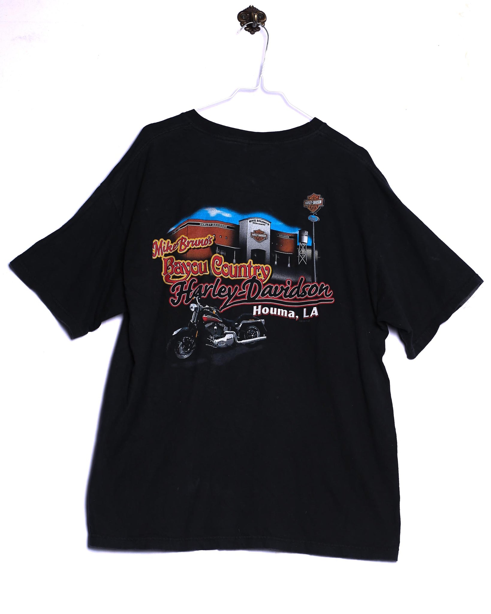 Vintage Harley Davidson T-Shirt Feel the thunder! Print Schwarz Rückseite