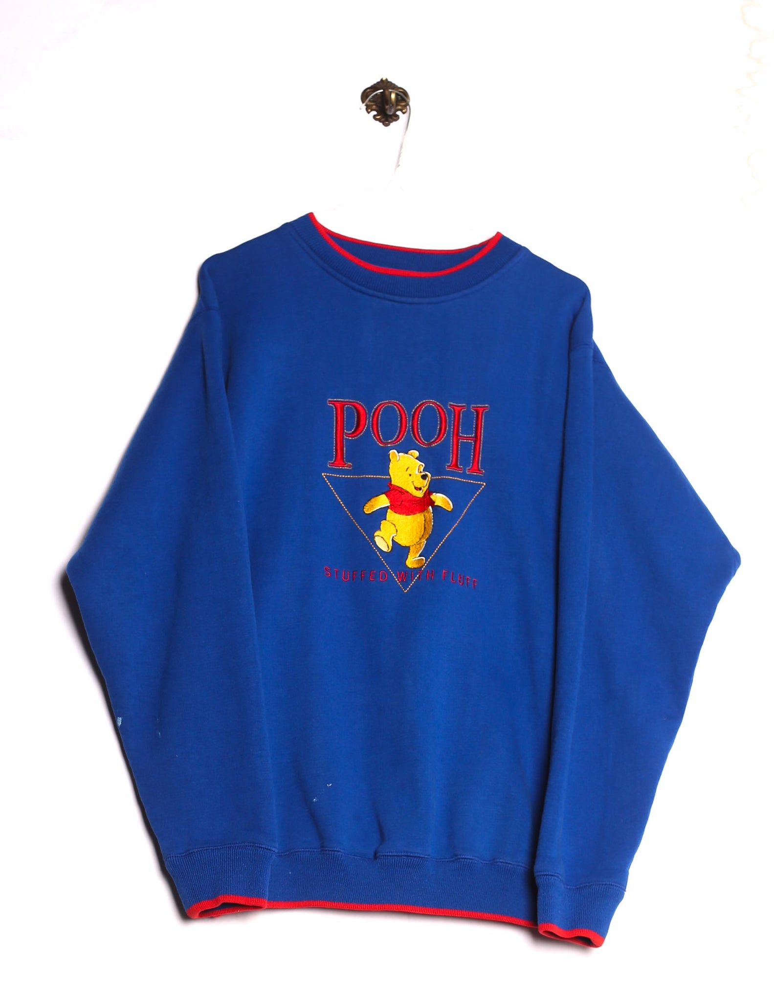 Vintage Pooh Sweatshirt Winnie Pooh Stick Blau Vorderseite