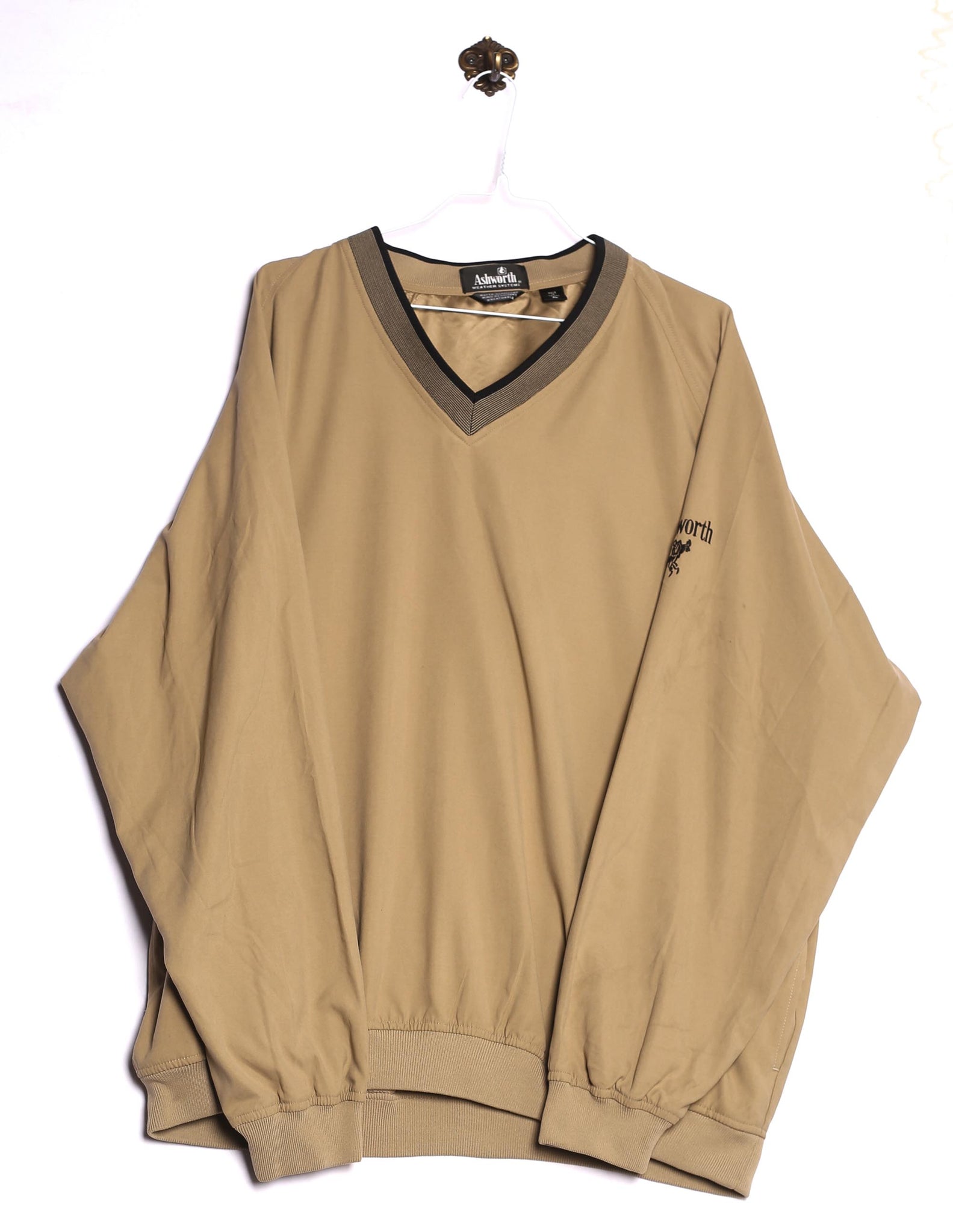 Vintage Ashworth Sweatshirt Basic Look Stick Braun Vorderseite