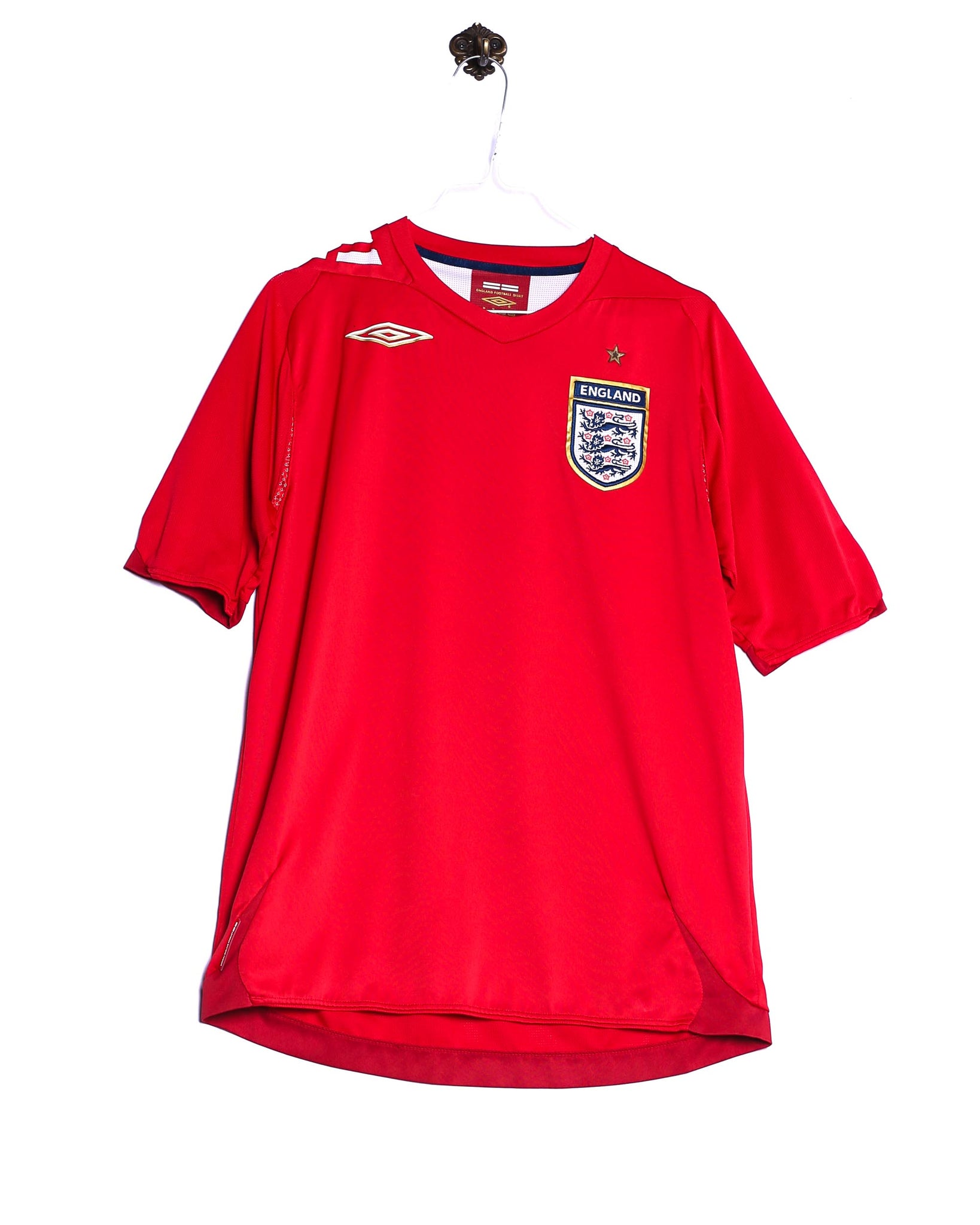 Vintage umbro T-Shirt WM England Trikot 1 Stern Stick Rot Vorderseite