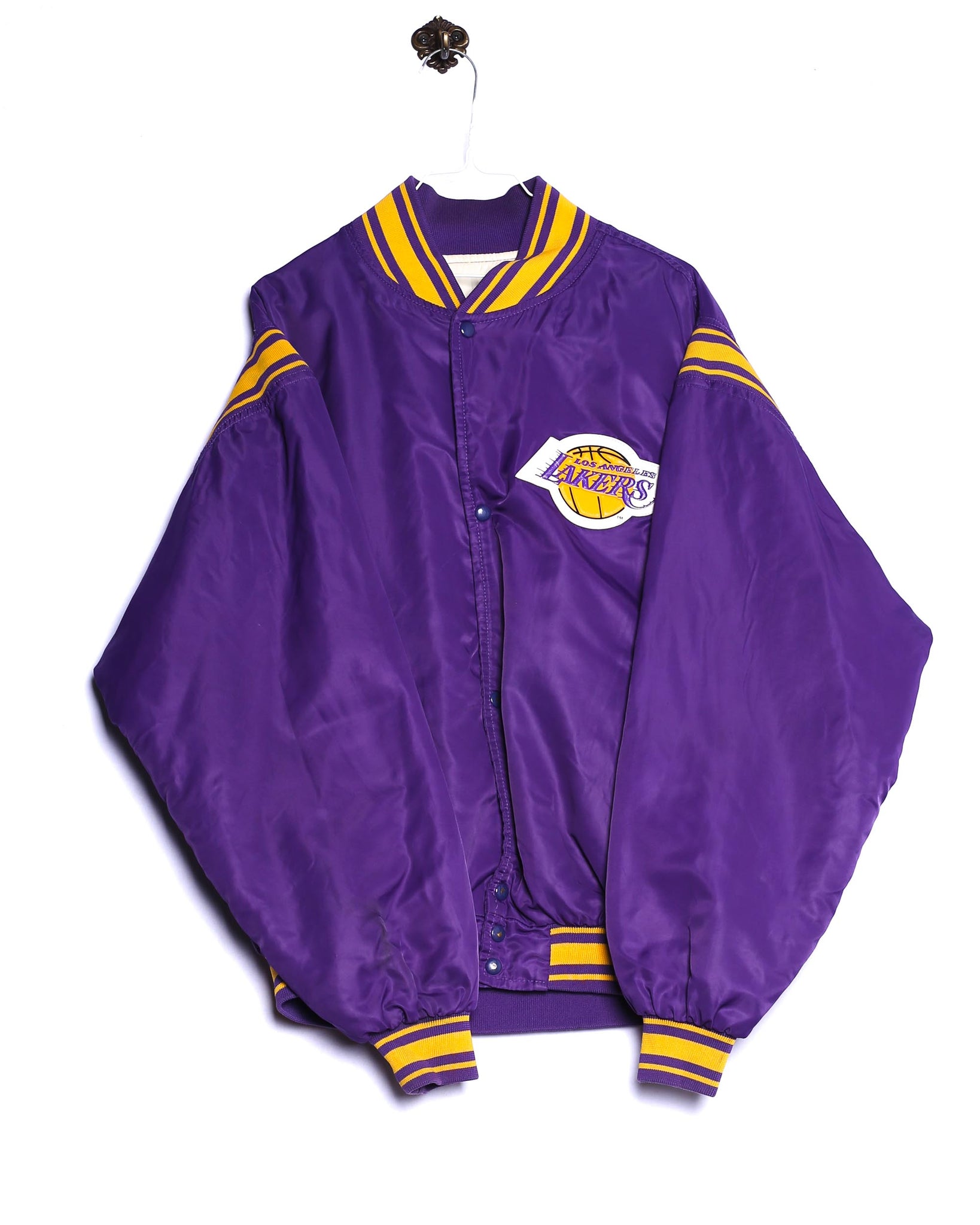 Vintage Vintage Collegejacke LA Lakers Patch Lila Vorderseite